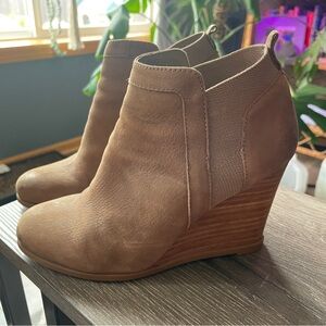 Crown Vintage Tan Wedge Ankle Boots
